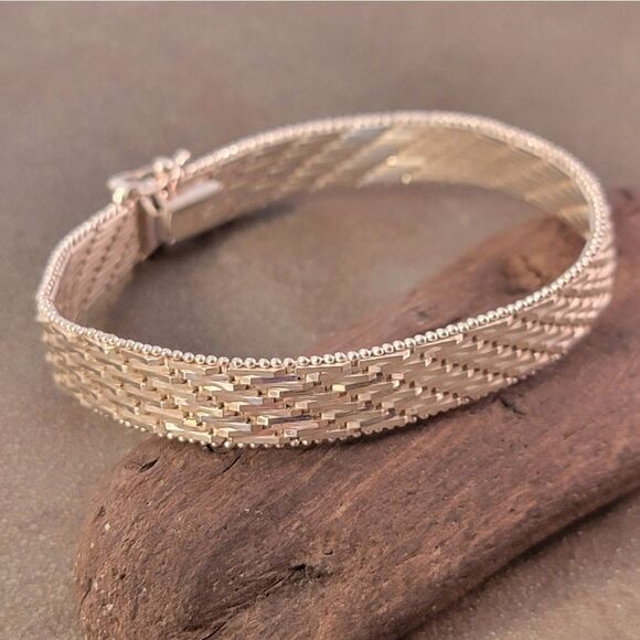 Milor Italy Sterling Silver Riccio Woven Link Bracelet - Picture 4 of 8